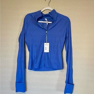 NWT Solid Zip Up Long Sleeve Ribbed Active Jacket